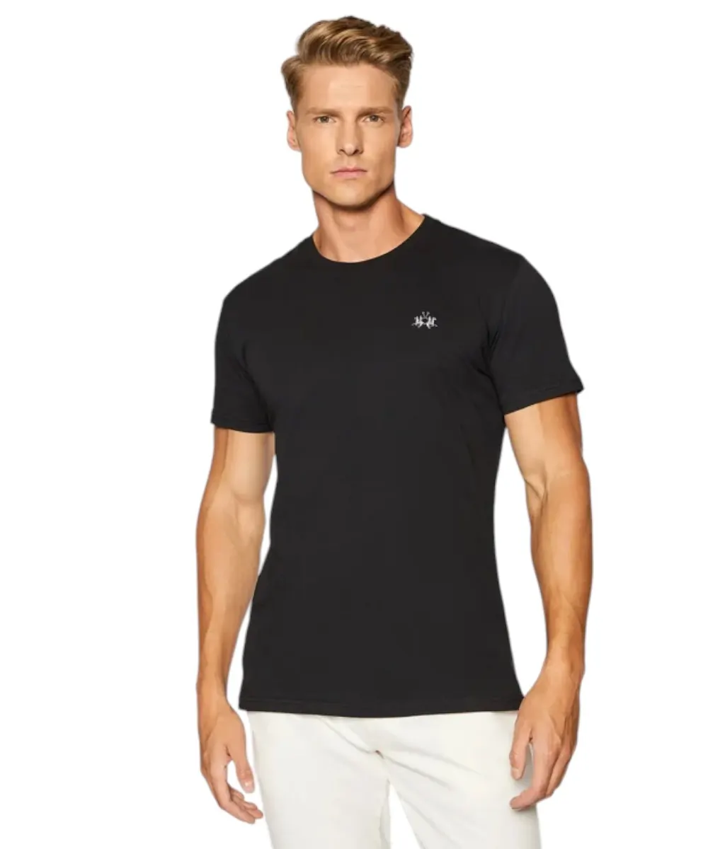La Martina - Ανδρικό T-Shirt Regular Fit CCMR04-JS206-09999 Μαύρο