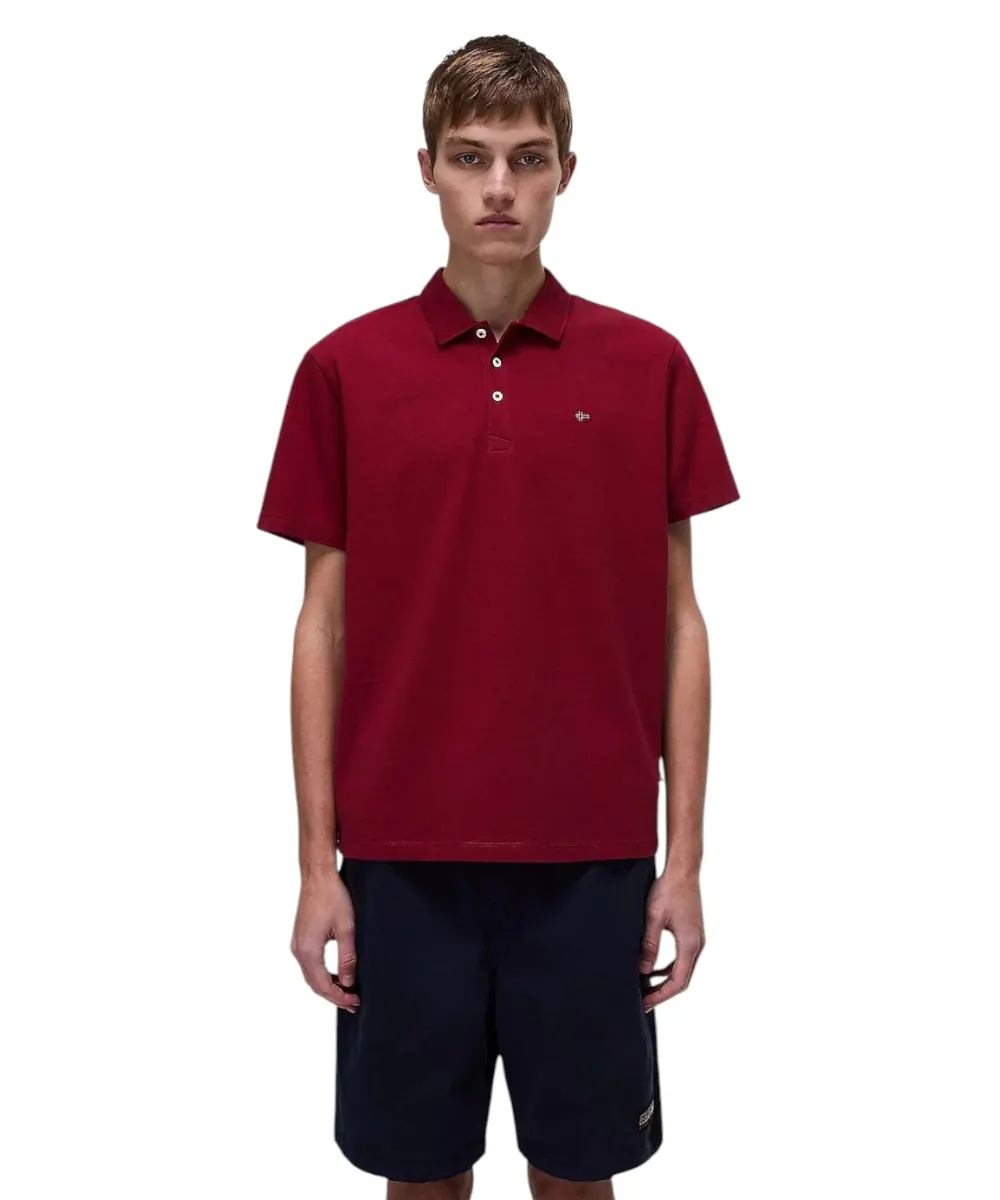 Napapijri - Ανδρικό T-shirt Polo Ealis SS Regular Fit NP0A4H8B-R1E Μπορντό