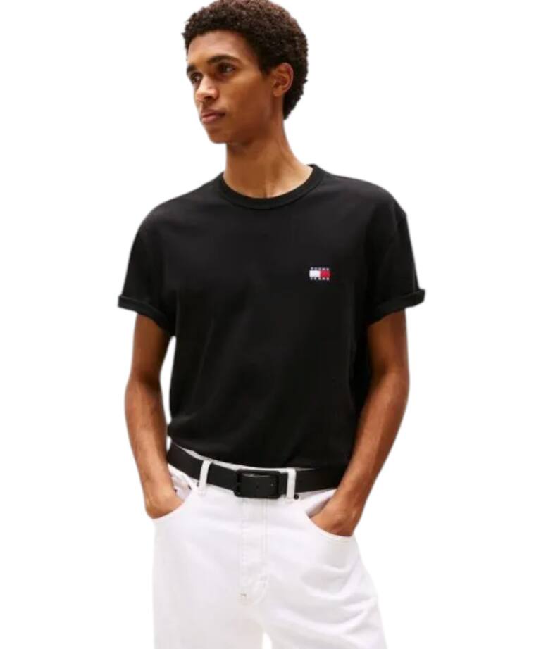 Tommy Hilfiger - Ανδρικό T-shirt Badge Regular Fit DM0DM20322-BDS Μαύρο
