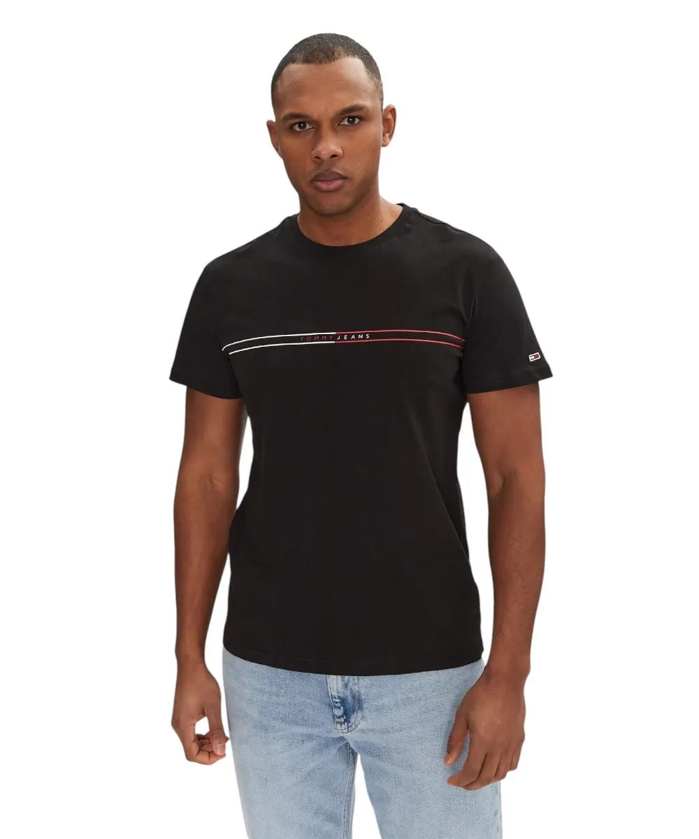 Tommy Hilfiger - Ανδρικό T-shirt Entry Graphic Tee Ext Slim Fit DM0DM20779-BDS Μαύρο