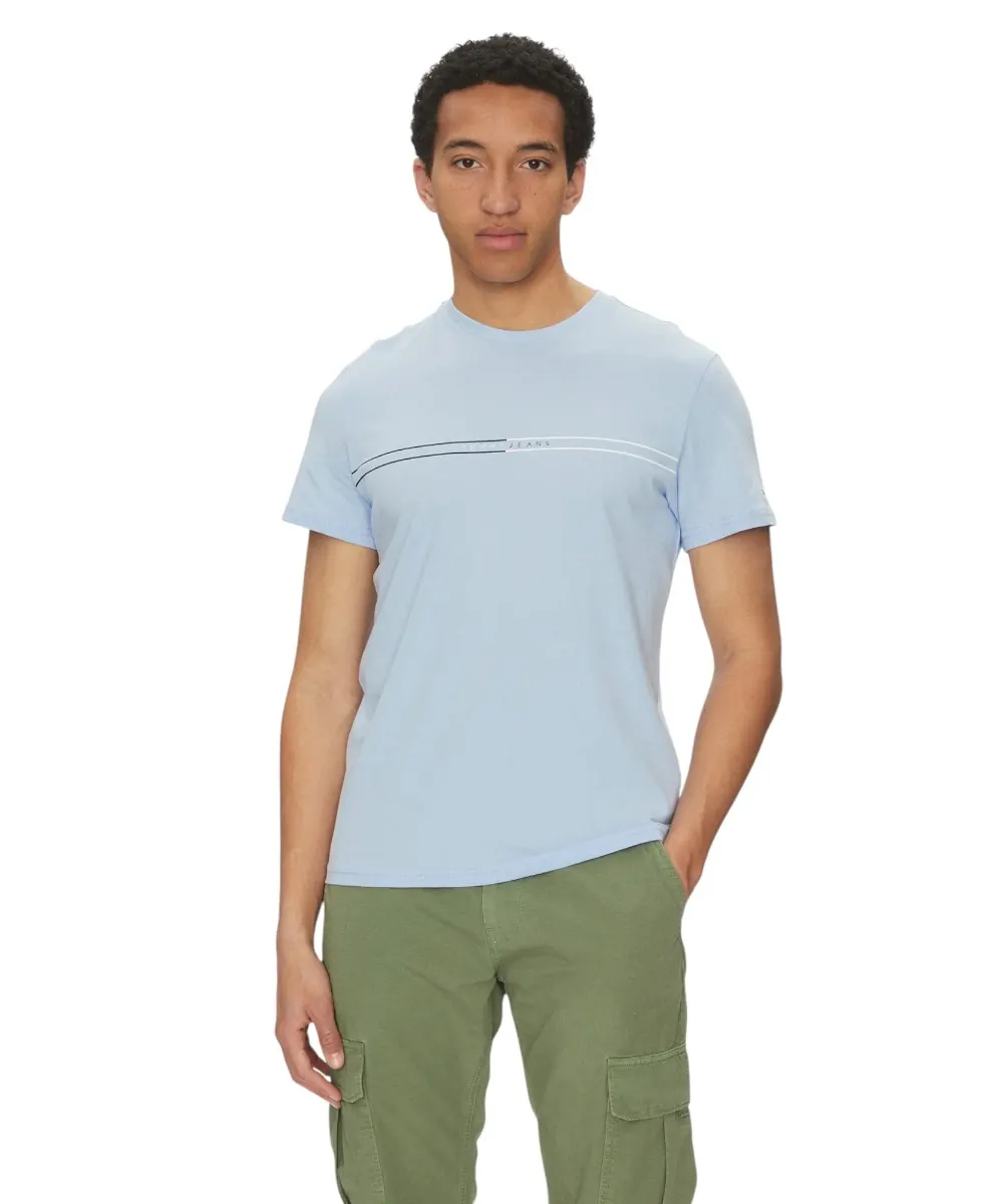 Tommy Hilfiger - Ανδρικό T-shirt Entry Graphic Tee Ext Slim Fit DM0DM20779-C3Q Γαλάζιο