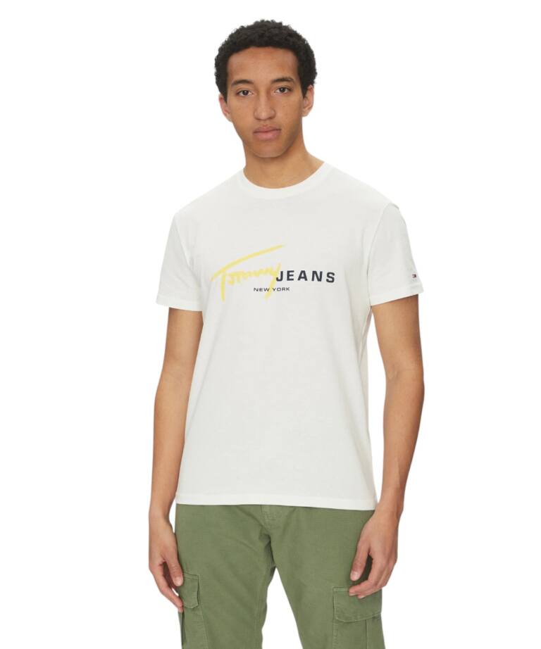 Tommy Hilfiger - Ανδρικό T-shirt Signature Dna Tee Ext Regular Fit DM0DM20817-YBL Λευκό