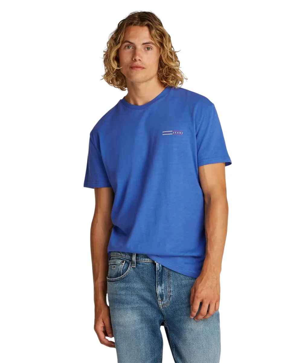 Tommy Hilfiger - Ανδρικό T-shirt b Reg Graphic Slub Ext Regular Fit DM0DM21303-C6E Μπλε Ραφ
