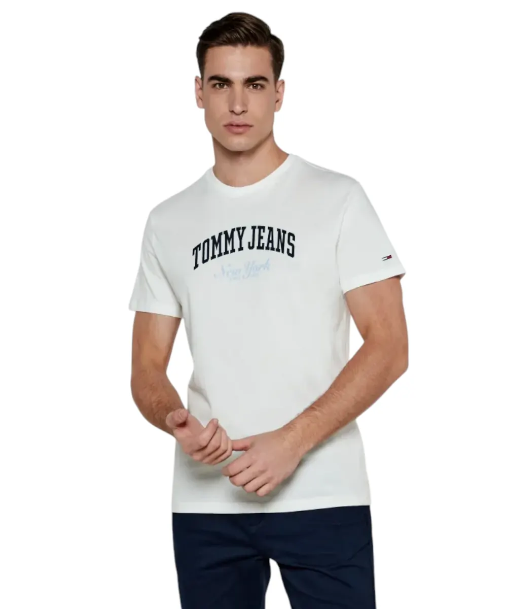Tommy Hilfiger - Ανδρικό T-shirt με Λογότυπο DM0DM20362-YBL Λευκό