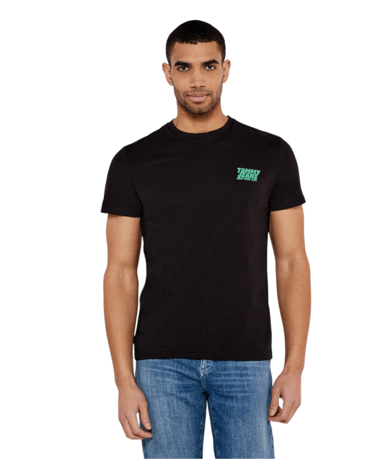 Tommy Hilfiger - Ανδρικό T-shirt με Λογότυπο DM0DM21863-BDS Μαύρο