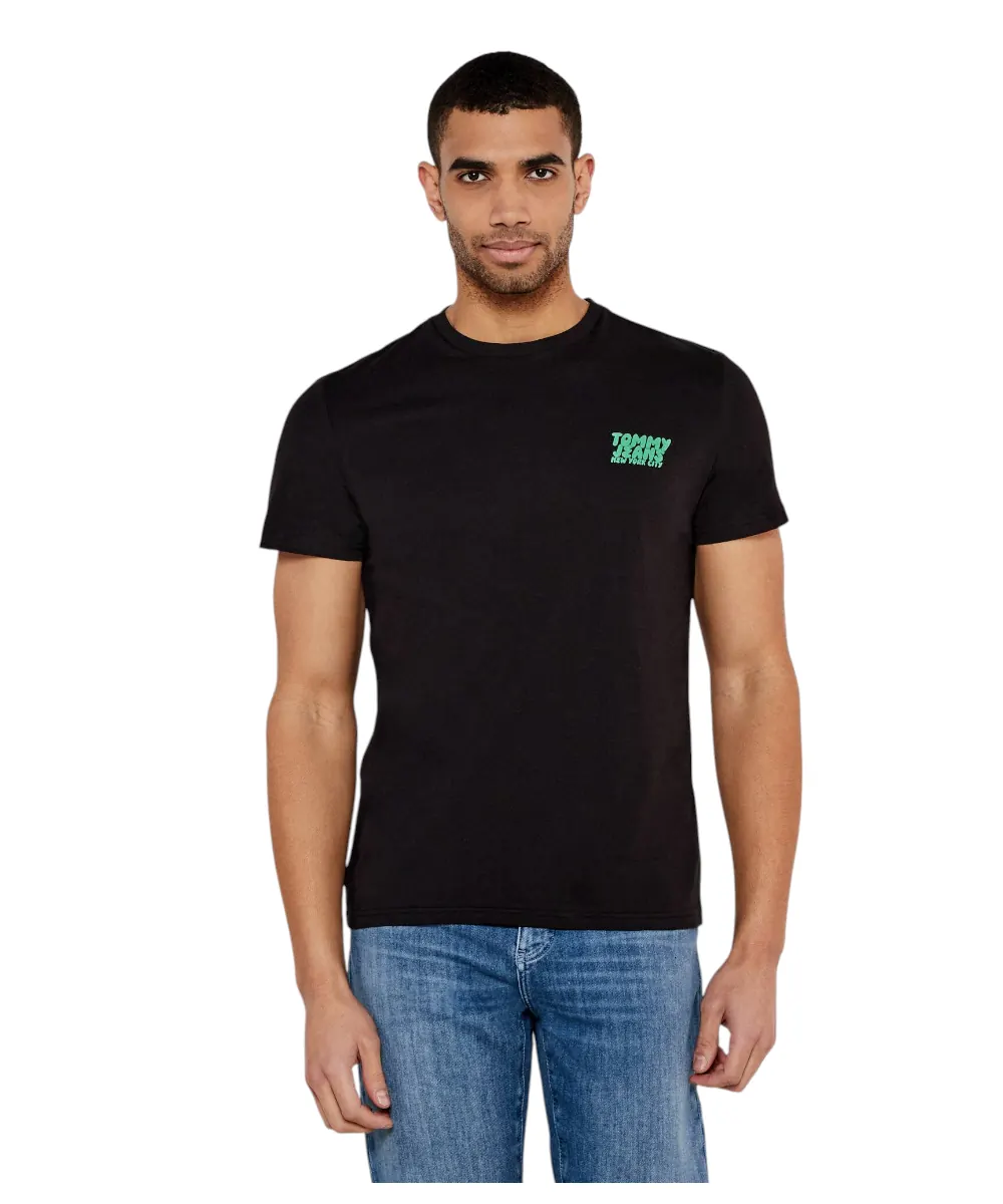 Tommy Hilfiger - Ανδρικό T-shirt με Λογότυπο DM0DM21863-BDS Μαύρο