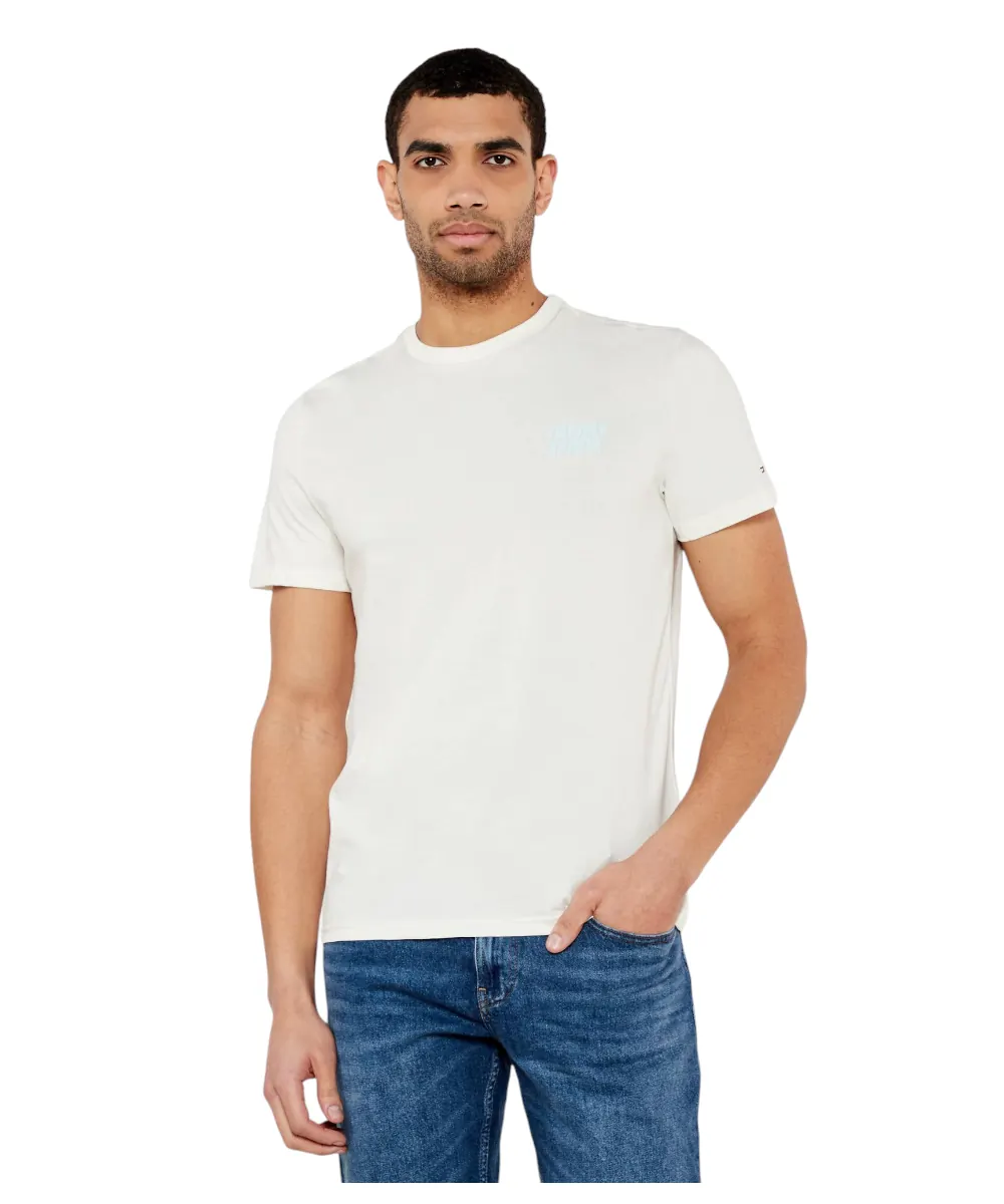 Tommy Hilfiger - Ανδρικό T-shirt με Λογότυπο DM0DM21863-YBH Εκρού