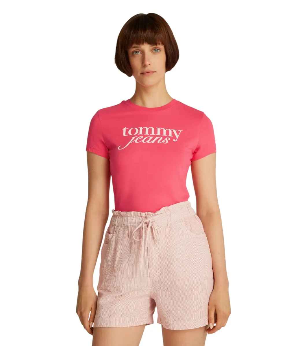 Tommy Hilfiger - Γυναικείο T-shirt Essential Slim Fit DW0DW19447-XI2 Ροζ