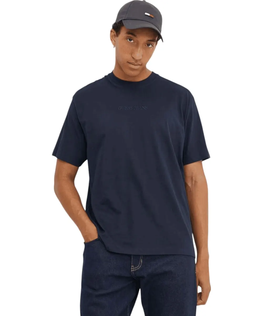 Guess - Ανδρικό T-shirt Regular Fit M4YI44K8FQ4-A71W Μπλε Σκούρο