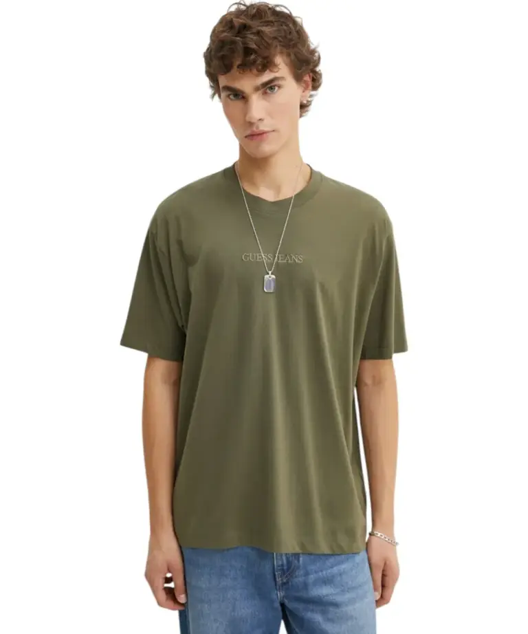 Guess - Ανδρικό T-shirt Regular Fit M4YI44K8FQ4-G8EV Πράσινο