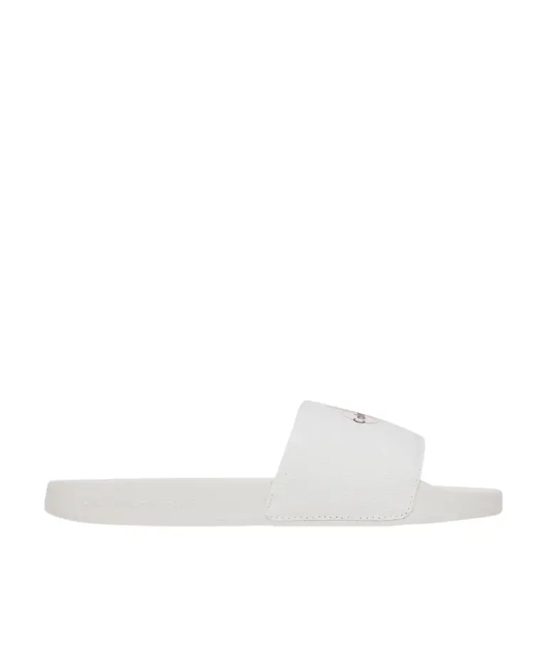 Calvin Klein – Γυναικείες Παντόφλες Monogram Wn Logo YW0YW01967-YAF Λευκό