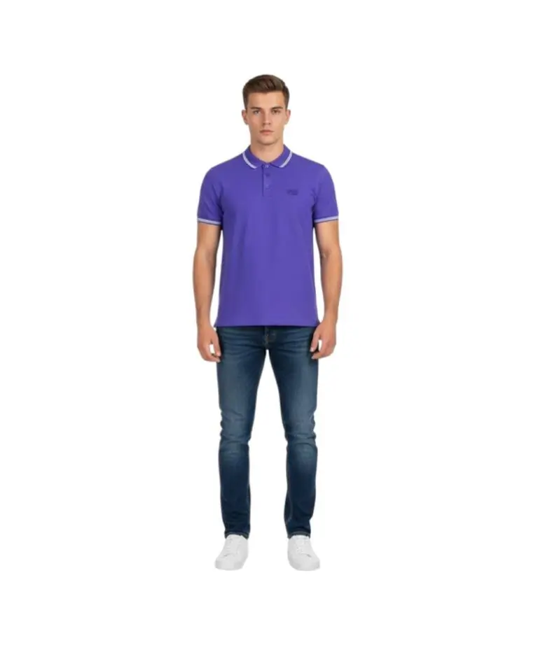 Cavalli Class - Ανδρική Μπλούζα Κοντομάνικη Polo Πικέ QXT64XKB002-04551 Μωβ