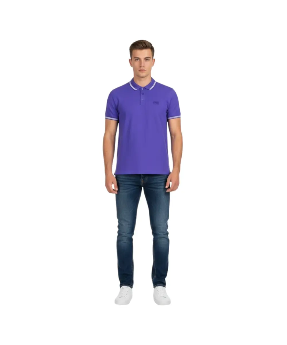 Cavalli Class - Ανδρική Μπλούζα Κοντομάνικη Polo Πικέ QXT64XKB002-04551 Μωβ