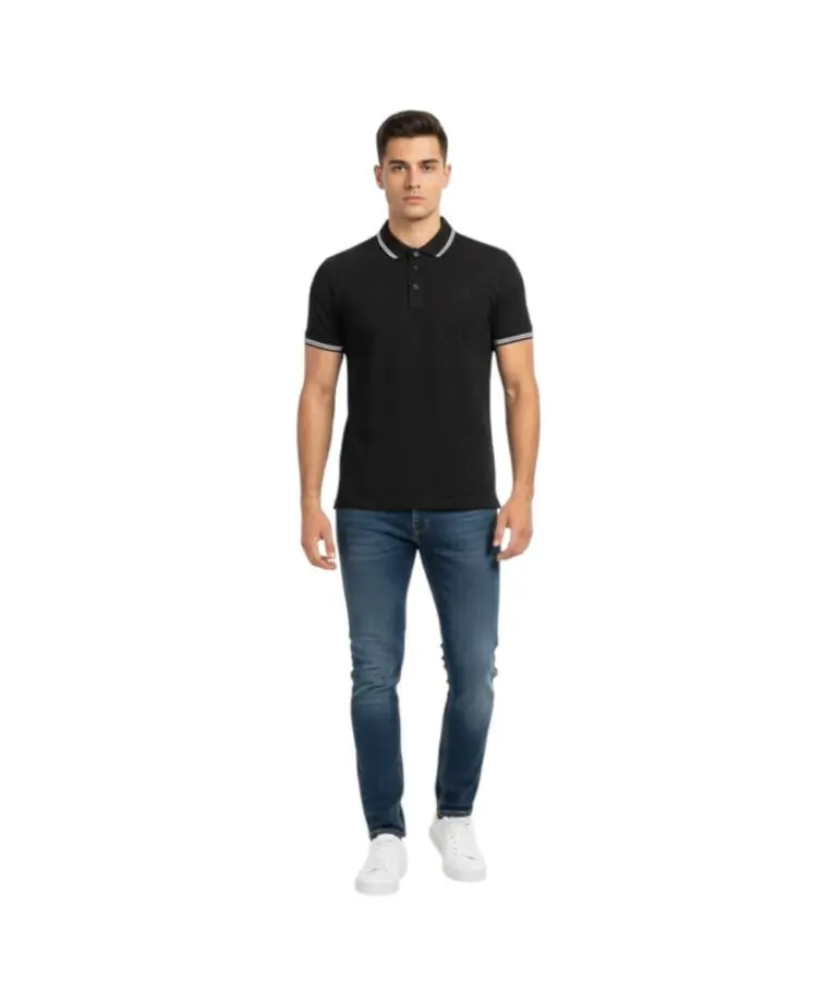 Cavalli Class - Ανδρική Μπλούζα Κοντομάνικη Polo Πικέ QXT64XKB002-05052 Μαύρο