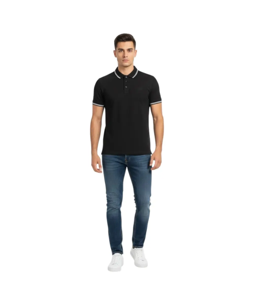 Cavalli Class - Ανδρική Μπλούζα Κοντομάνικη Polo Πικέ QXT64XKB002-05052 Μαύρο