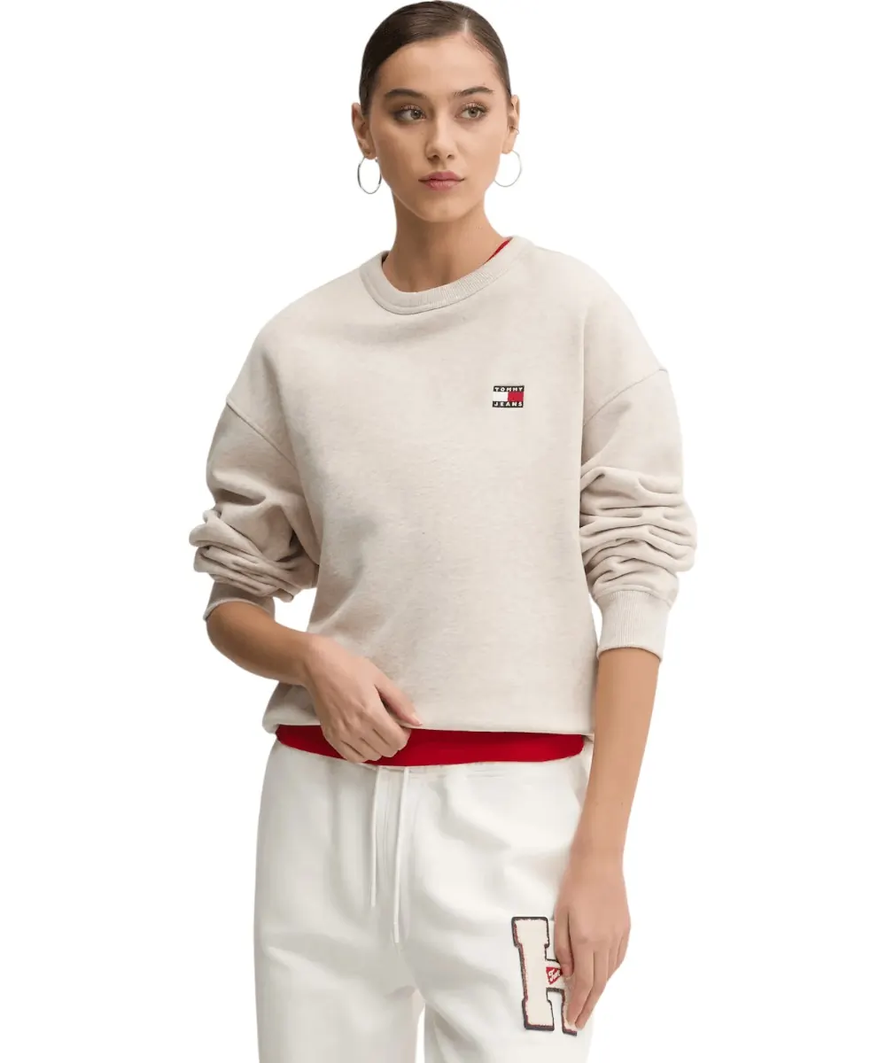 Tommy Hilfiger - Γυναικείο Φούτερ Regular Tjw Bxy Badge Crew DW0DW19408-AE3 Μπεζ