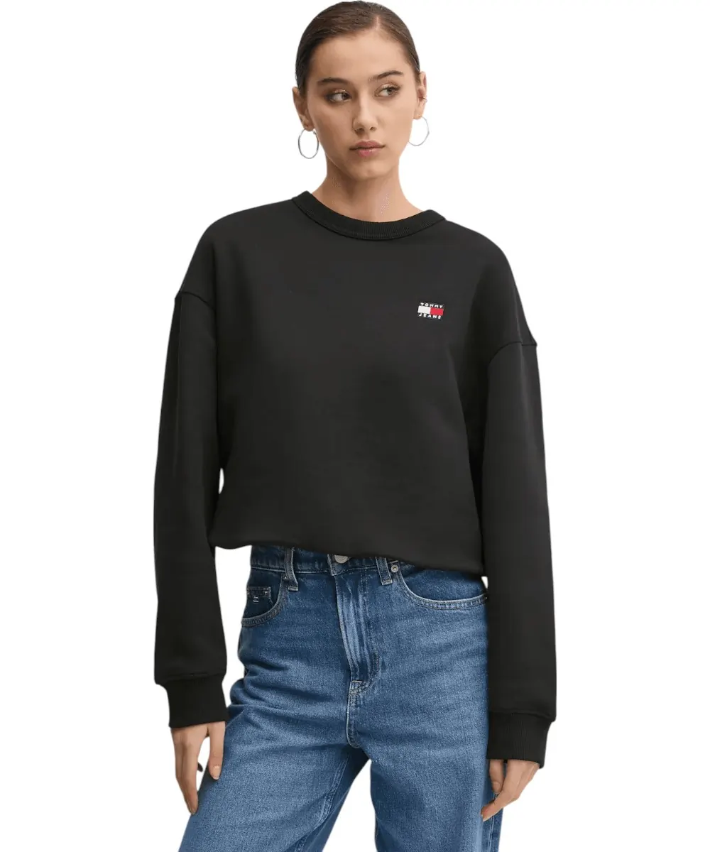 Tommy Hilfiger - Γυναικείο Φούτερ Regular Tjw Bxy Badge Crew DW0DW19408-BDS Μαύρο