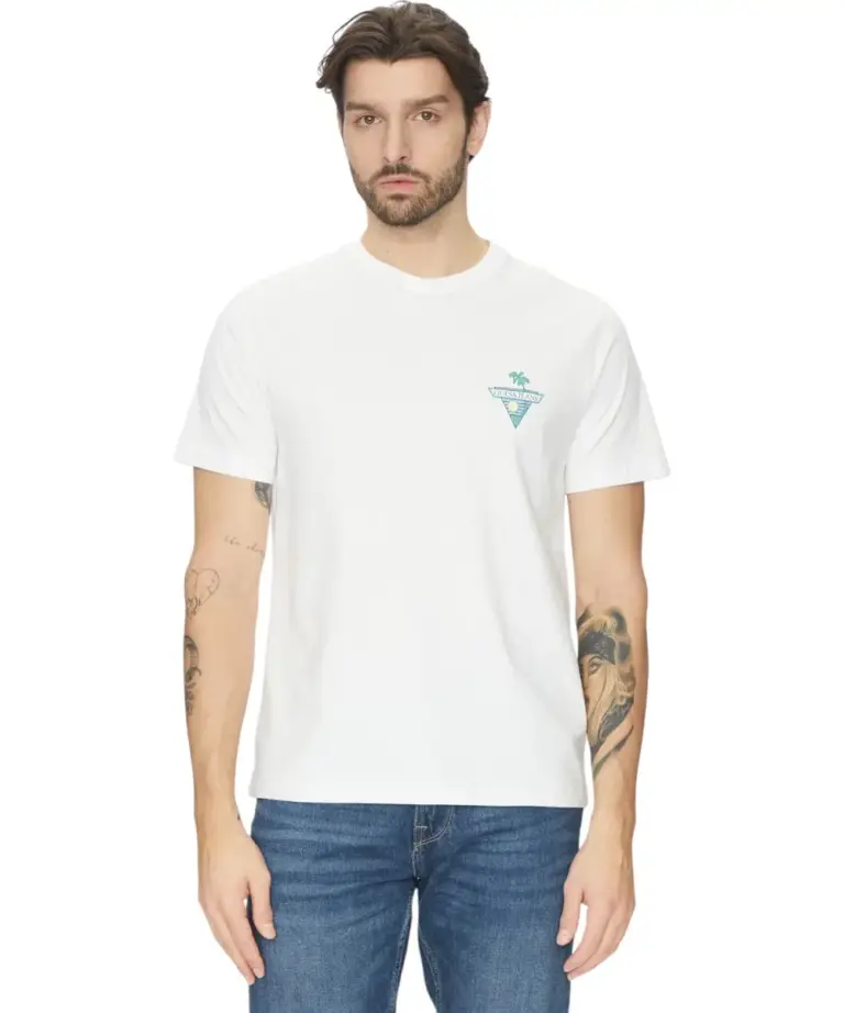 Guess - Ανδρικό T-shirt Regular Fit M5GI55K8FQ4-G011 Λευκό