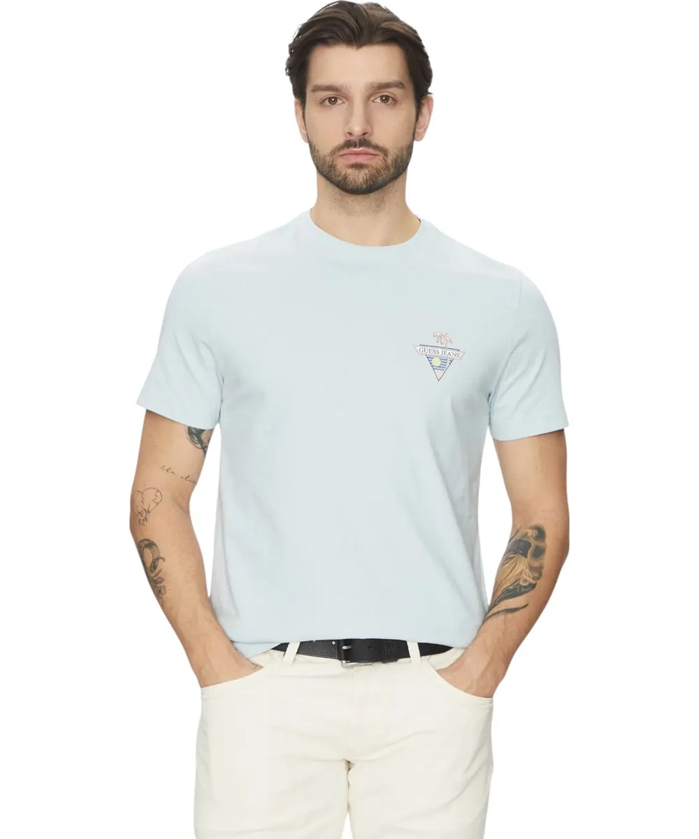 Guess - Ανδρικό T-shirt Regular Fit M5GI55K8FQ4-G7O7 Γαλάζιο
