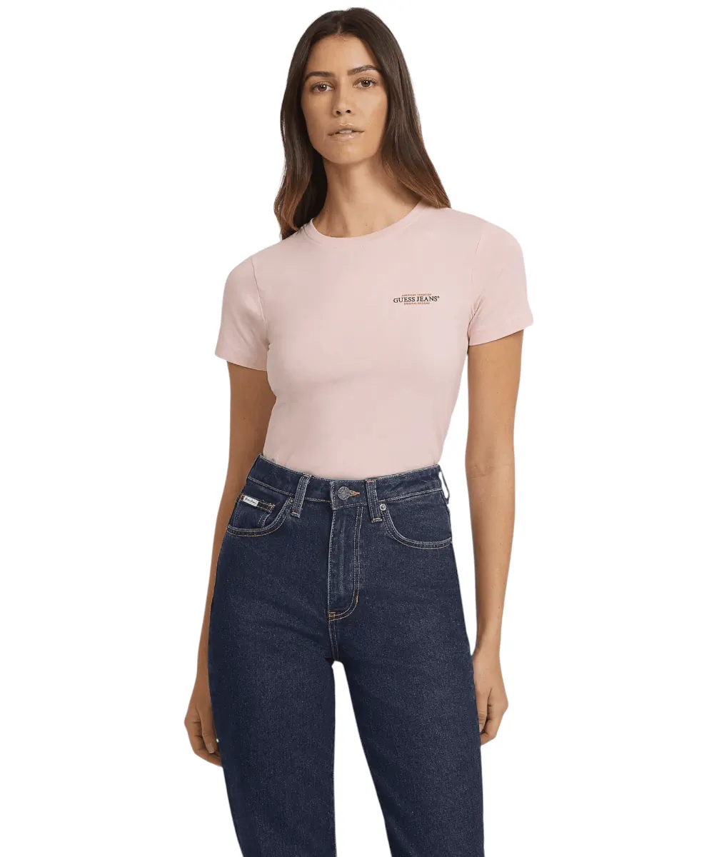 Guess - Γυναικείο T-Shirt American Tradition Regular Fit W4YI02J1314-G682 Ροζ