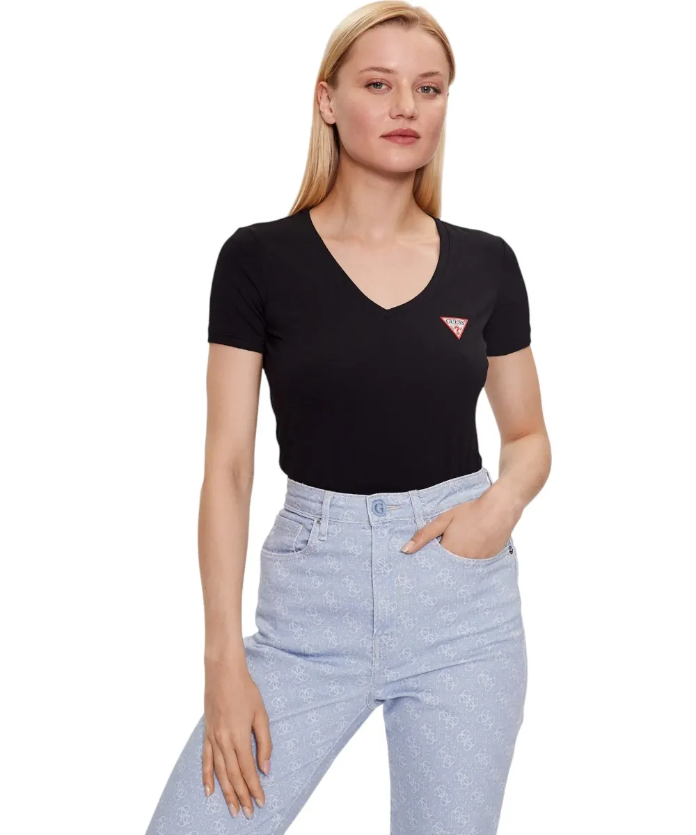 Guess - Γυναικείο T-Shirt V‑Neck W2YI45J1314-JBLK Μαύρο