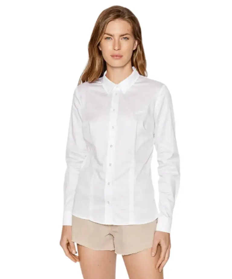 Guess - Γυναικείο Πουκάμισο Ls Cate Shirt W2YH41WAF10-G011 Λευκό