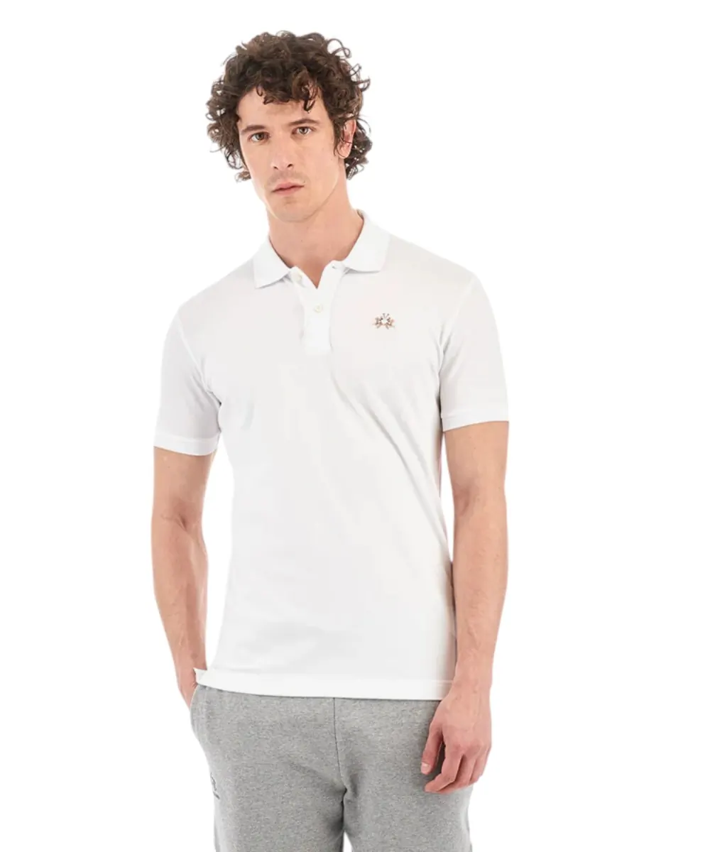 La Martina - Ανδρικό T-Shirt Polo CCMP02-PK001-00001 Λευκό