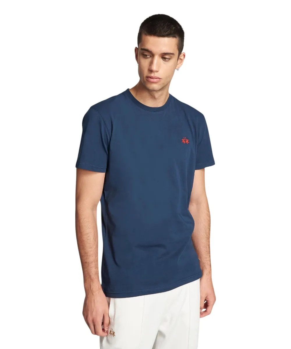La Martina - Ανδρικό T-Shirt Regular Fit CCMR04-JS206-07017 Μπλε