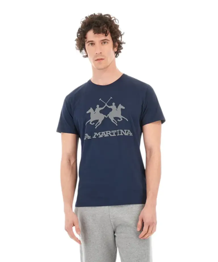 La Martina - Ανδρικό T-Shirt Regular Fit CCMR05-JS206-07017 Μπλε