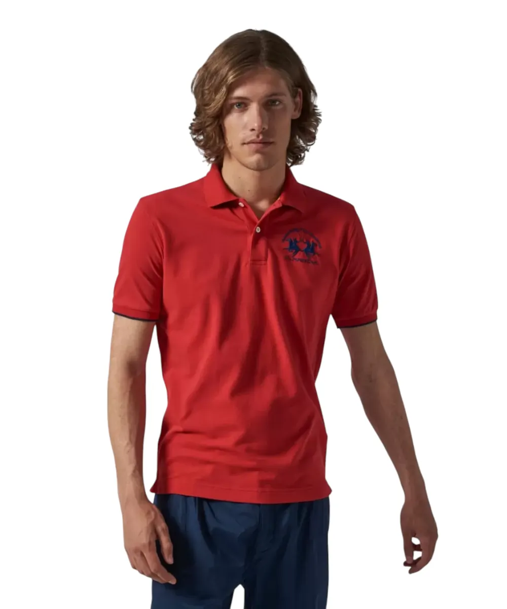 La Martina - Ανδρικό Κοντομάνικο Polo Regular Fit CCMP01-PK001-06008 Κόκκινο