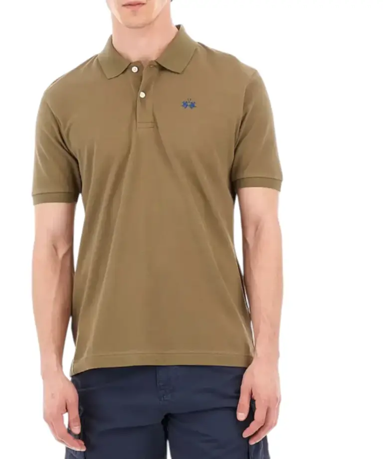 La Martina - Ανδρικό Κοντομάνικο Tex Polo Regular Fit BPMP01-PK031-03197 Λαδί