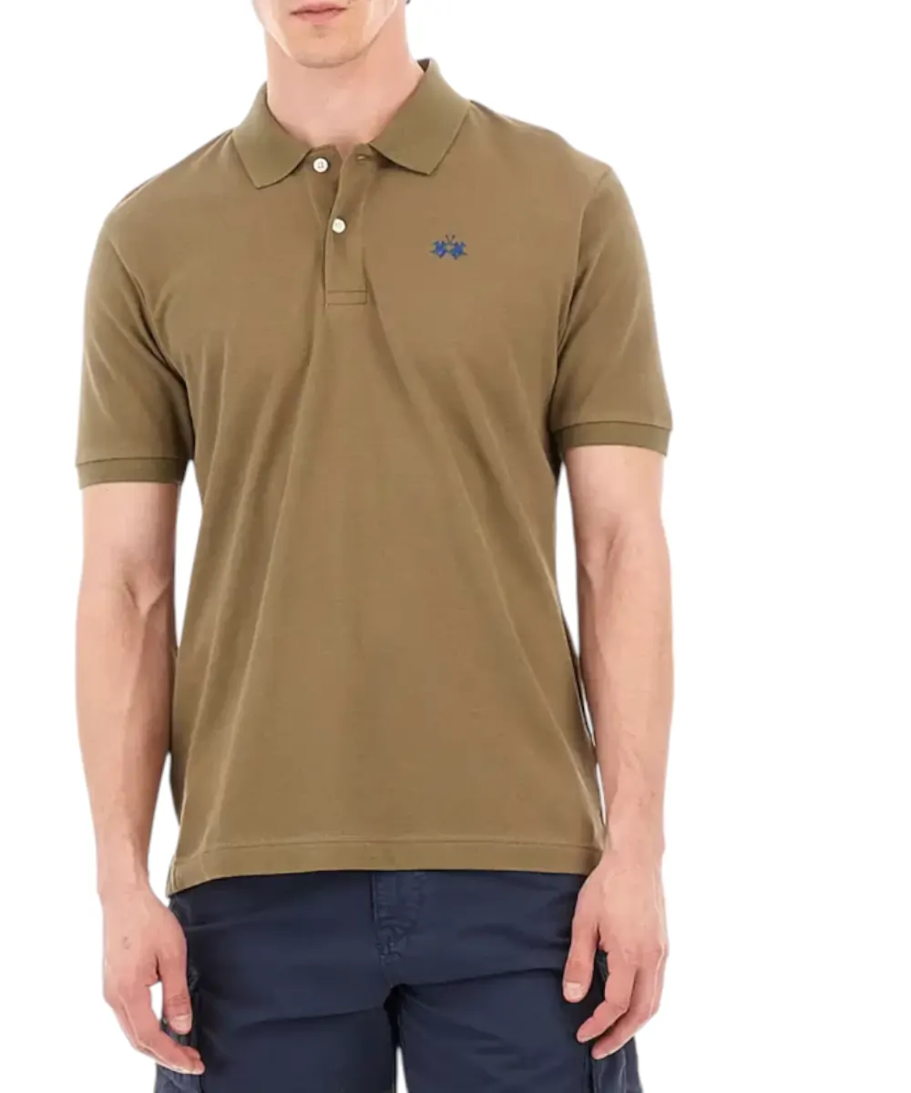 La Martina - Ανδρικό Κοντομάνικο Tex Polo Regular Fit BPMP01-PK031-03197 Λαδί
