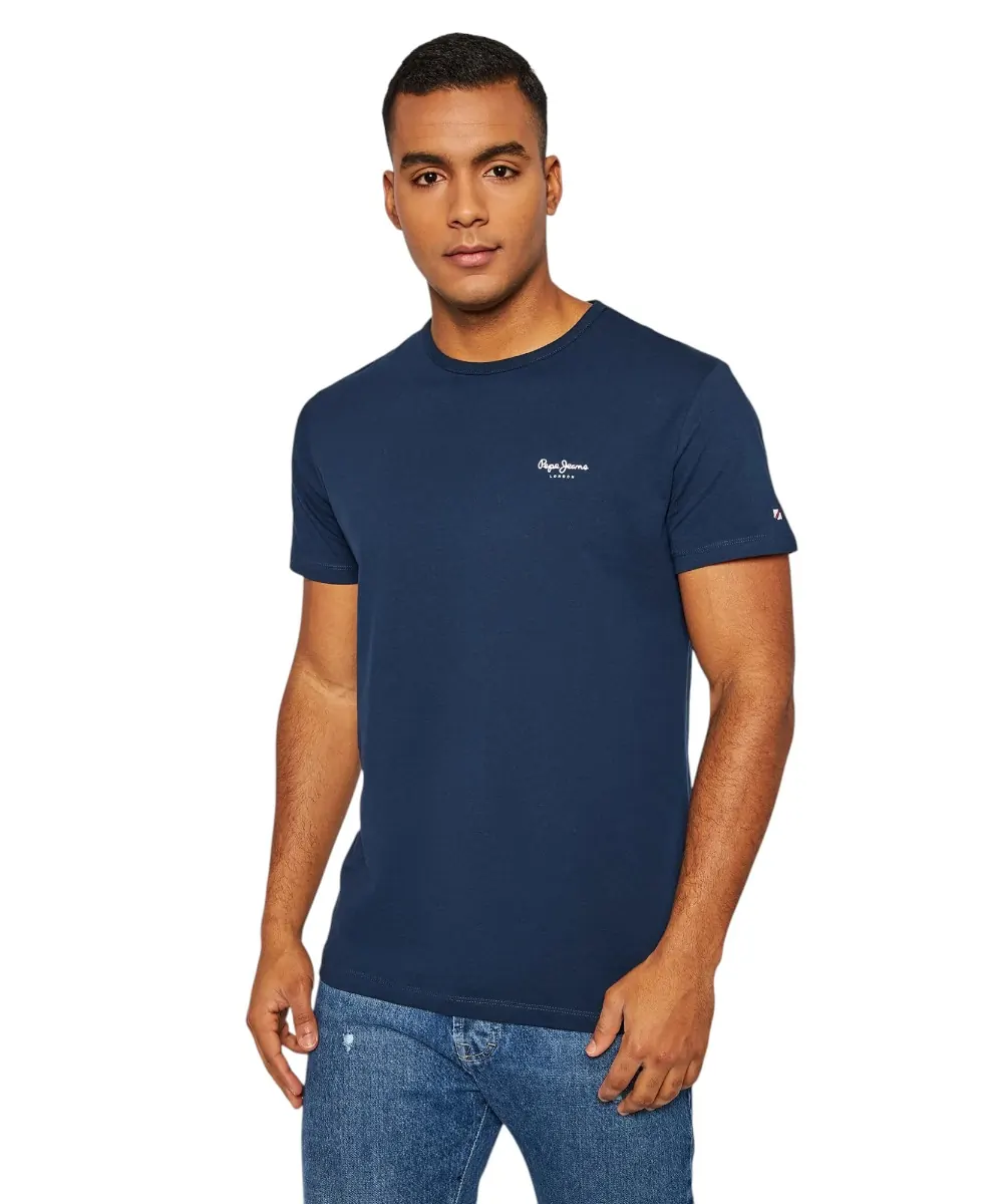 Pepe Jeans - Ανδρικό T-shirt Original Basic 3 N Slim Fit PM508212-595 Μπλε Ναυτικό