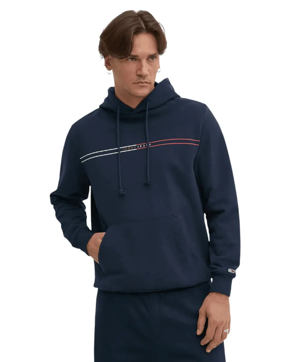 Tommy Hilfiger - Ανδρικό Φούτερ Regular Entry Graphic Hoodie DM0DM20847-C1G Μπλε Σκούρο