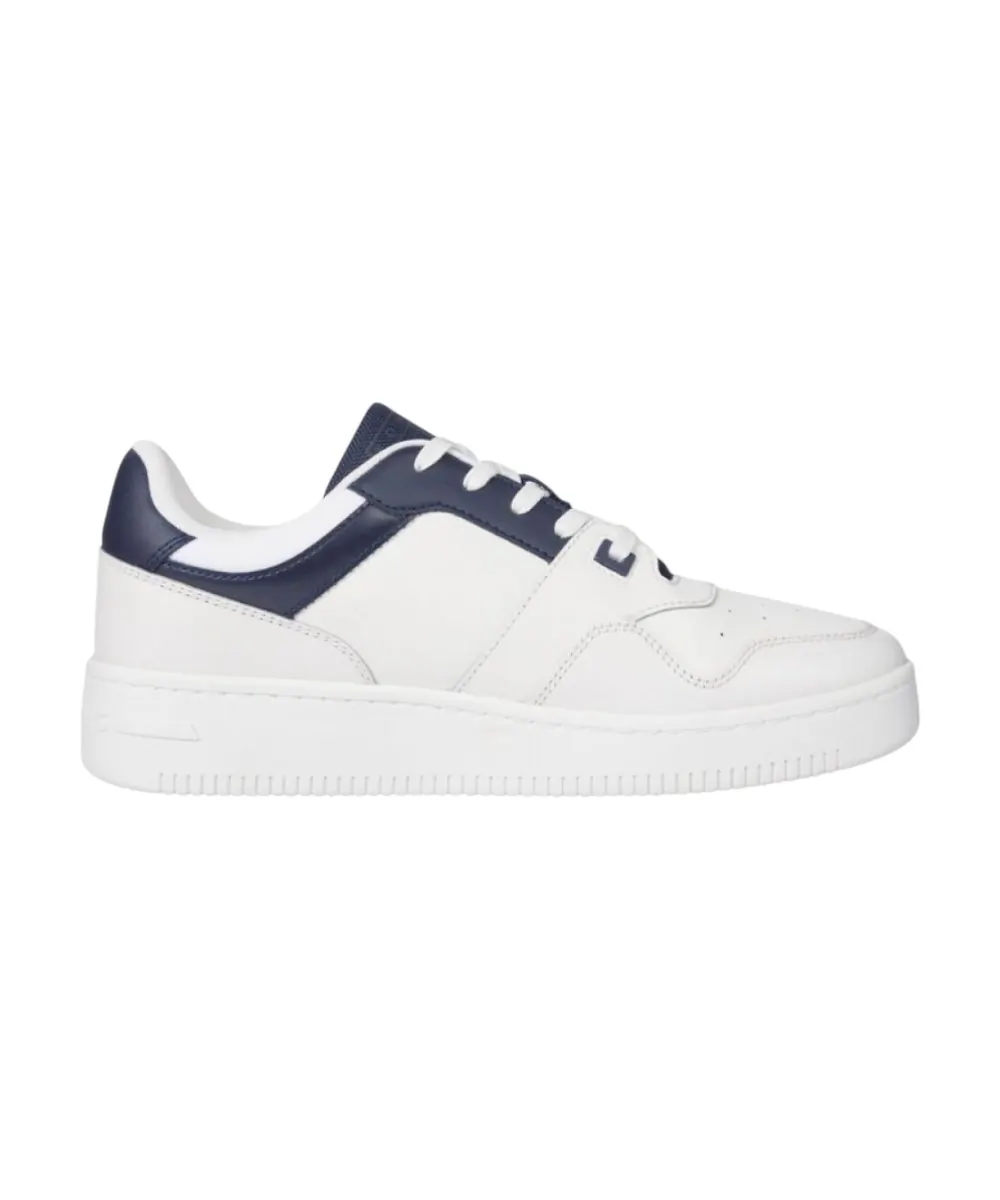 Tommy Hilfiger - Ανδρικά Δερμάτινα Sneakers Tjm Retro Basket Ess EM0EM01395-DW4 Λευκό