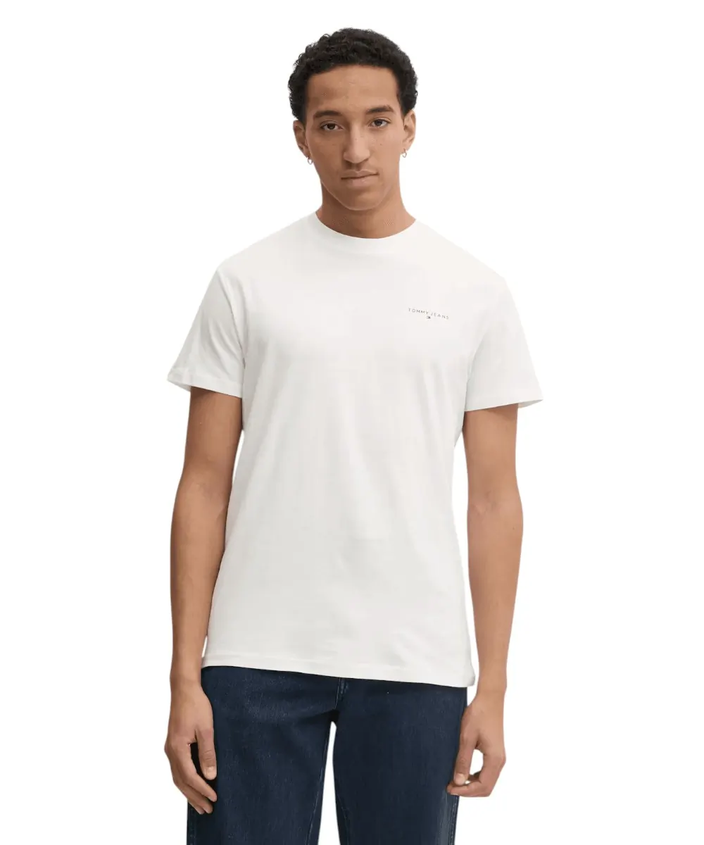 Tommy Hilfiger - Ανδρικό T-shirt  Tjm Slim Linear Chest Ss Tee Ext DM0DM21188-YBL Λευκό