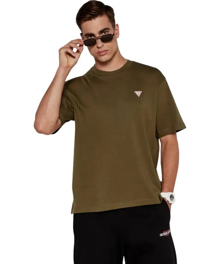 Guess - Ανδρικό T-shirt Loose Fit M4YI46K8FQ4-G8EV Πράσινο