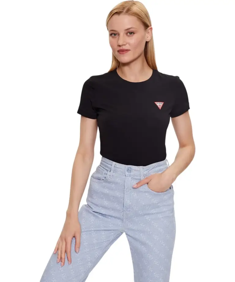 Guess - Γυναικείο T-Shirt Triangle Logo Tee W2YI44J1314-JBLK Μαύρο