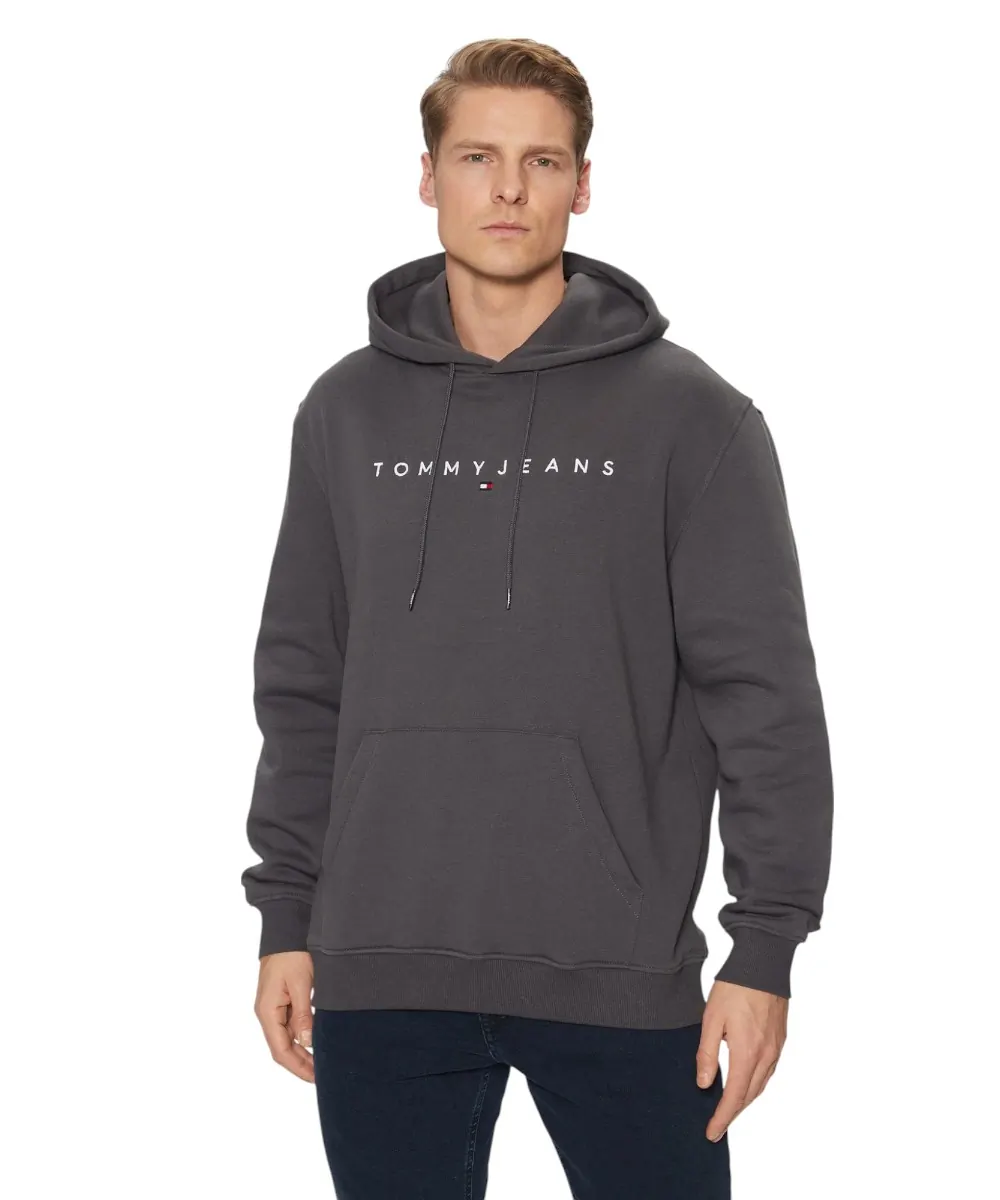 Tommy Hilfiger - Ανδρικό Φούτερ με Κουκούλα και Τσέπες DM0DM20746-PT2 Γκρι
