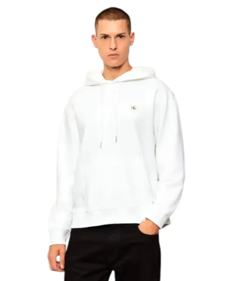 Calvin Klein - Φούτερ Cotton Terry Badge Hoodie LV04RC274G-YAF Λευκό