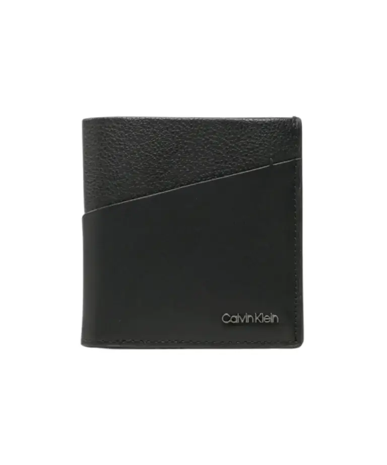 Calvin Klein - Ανδρικό Δερμάτινο Πορτοφόλι Ck Diagonal Trifold Wallet K50K510606-BAX Μαύρο