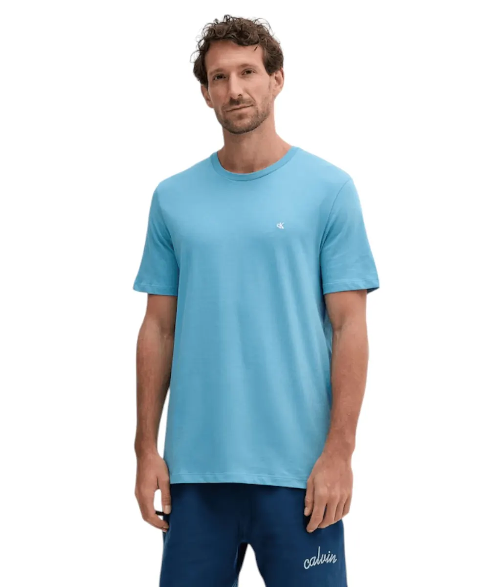 Calvin Klein - Ανδρικό T-shirt  Smooth Cttn Solid Regular Fit LV040HM265-VF5 Μπλε