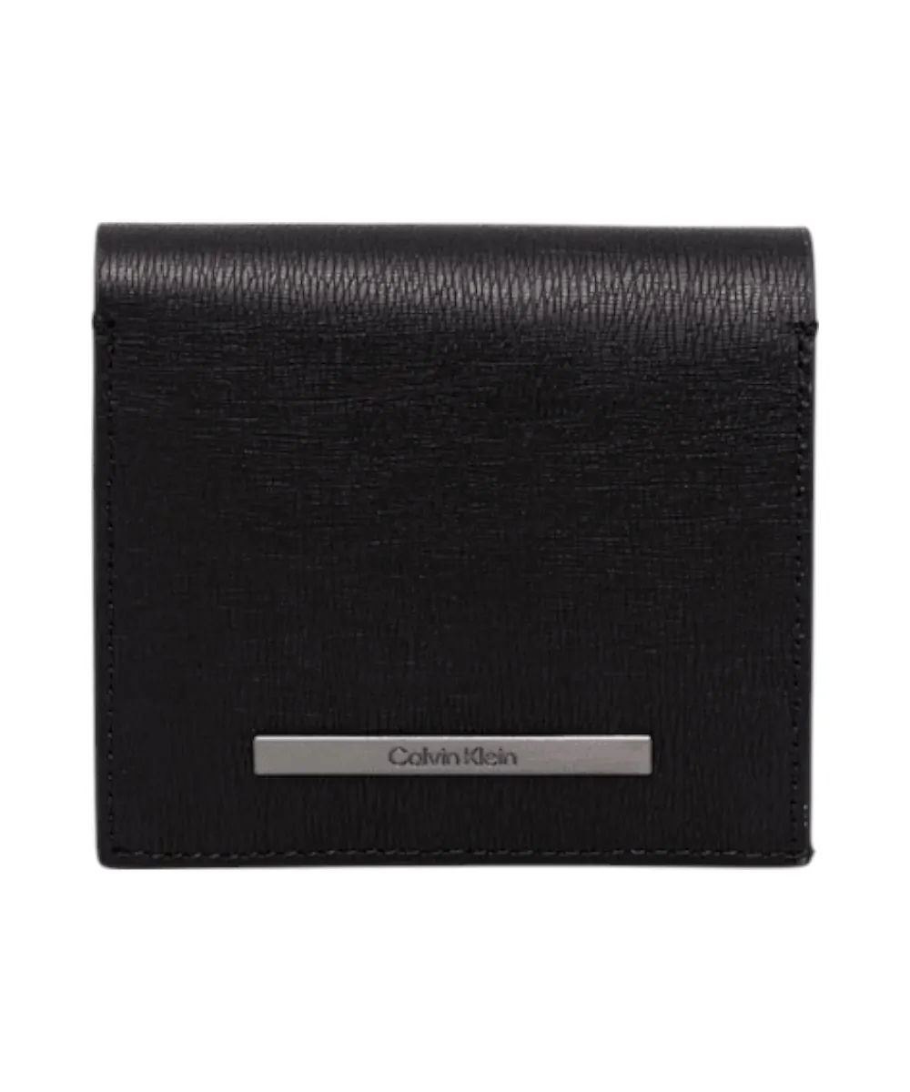 Calvin Klein - Ανδρικό Δερμάτινο Πορτοφόλι Ck Metal Trifold Wallet K50K510622-BAX Μαύρο