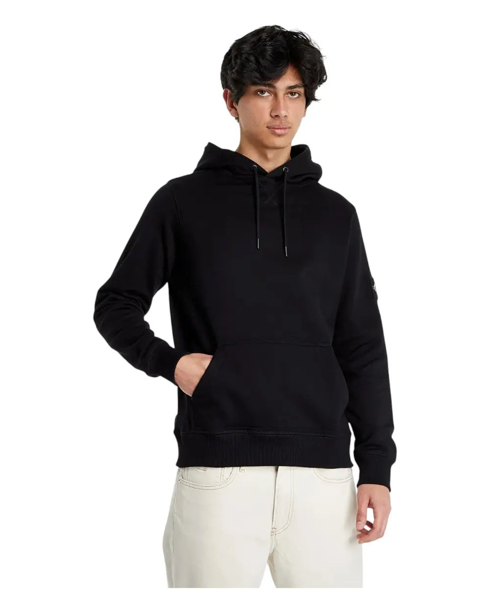 Calvin Klein - Ανδρικό Φούτερ Monogram Sleeve Badge Regular Fit J30J314036-BAE Μαύρο