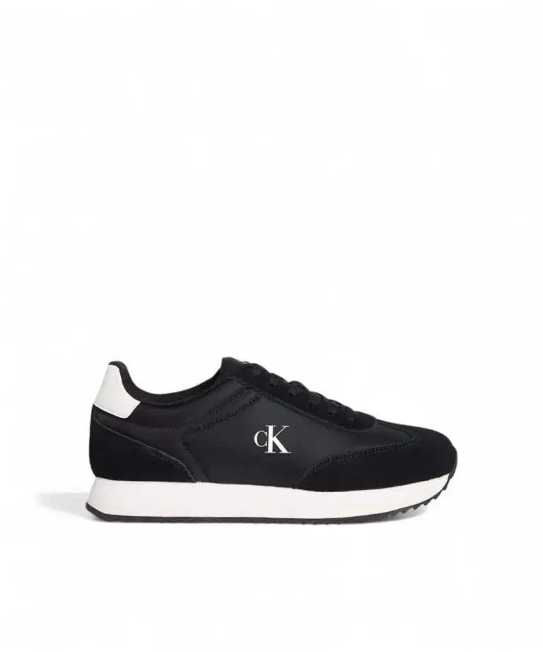 Calvin Klein - Γυναικεία Δερμάτινα Sneakers Runner Laceup Mg Nylon Mix YW0YW01828-0GM Μαύρο