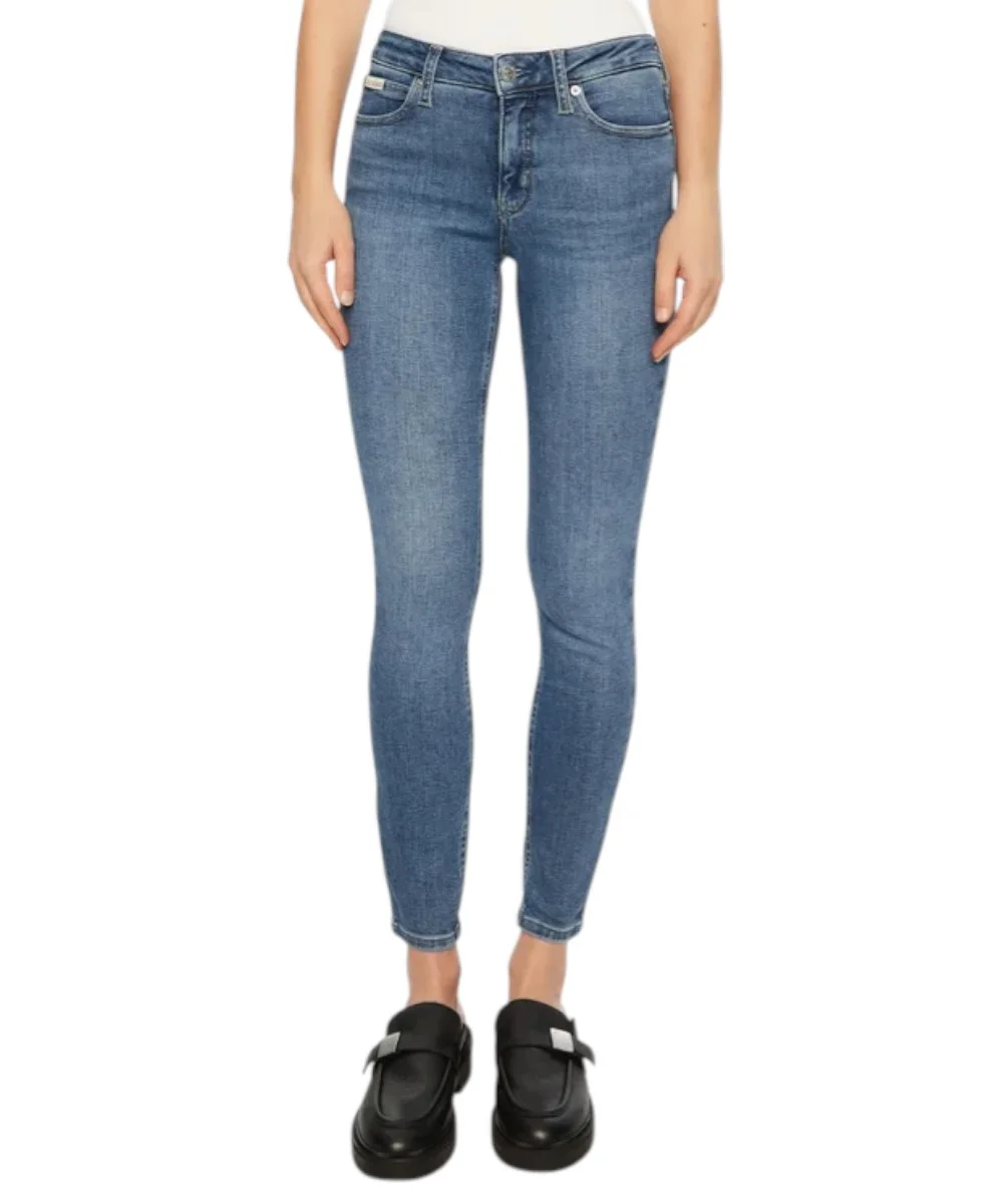 Calvin Klein - Γυναικείο Παντελόνι Mid Rise Skinny Jeans J20J224488-1A4 Μπλε