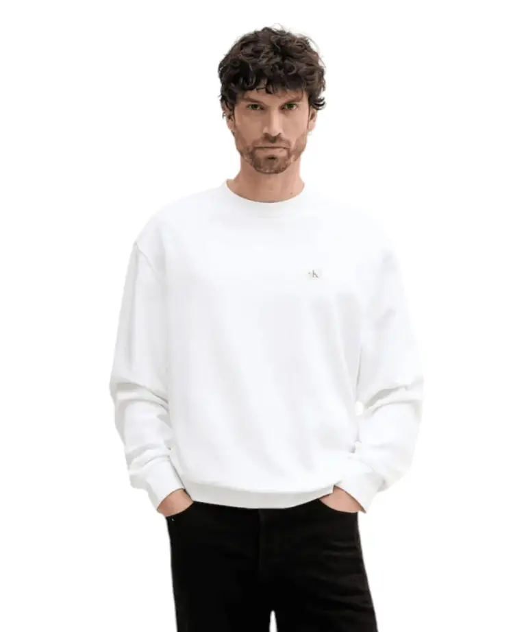 Calvin Klein - Φούτερ Cotton Badge Regular Fit LV04RC273G-YAF Λευκό