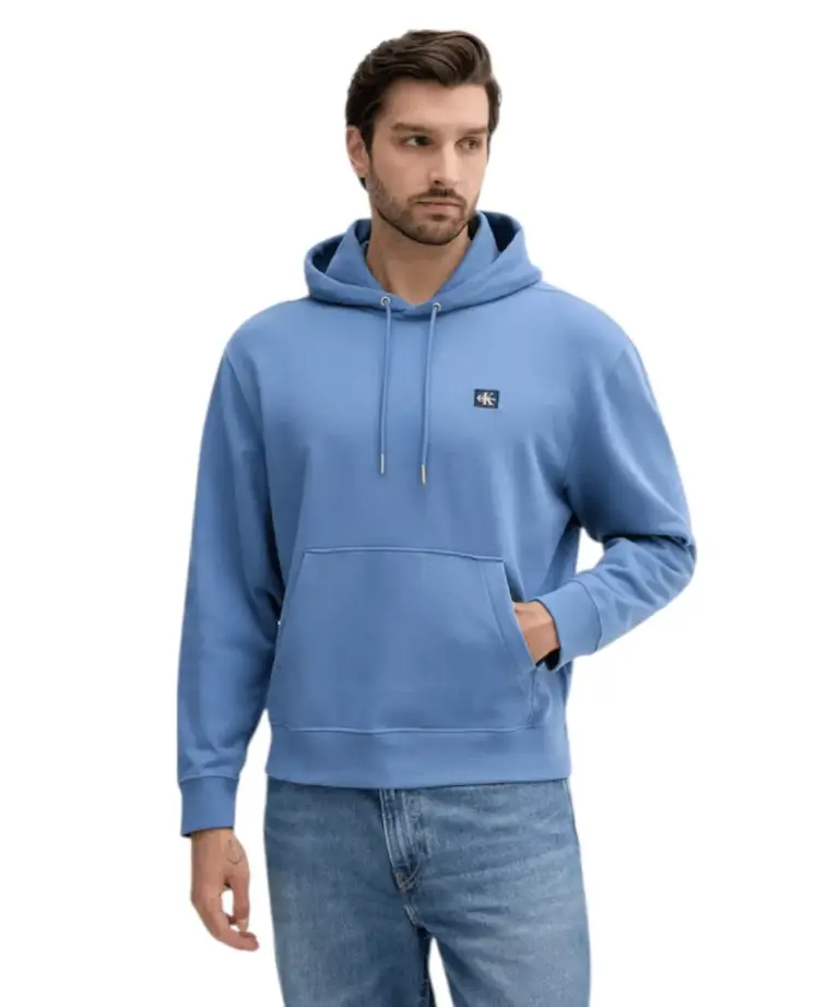 Calvin Klein - Φούτερ Cotton Terry Badge Hoodie LV04RC274G-6PU Γαλάζιο