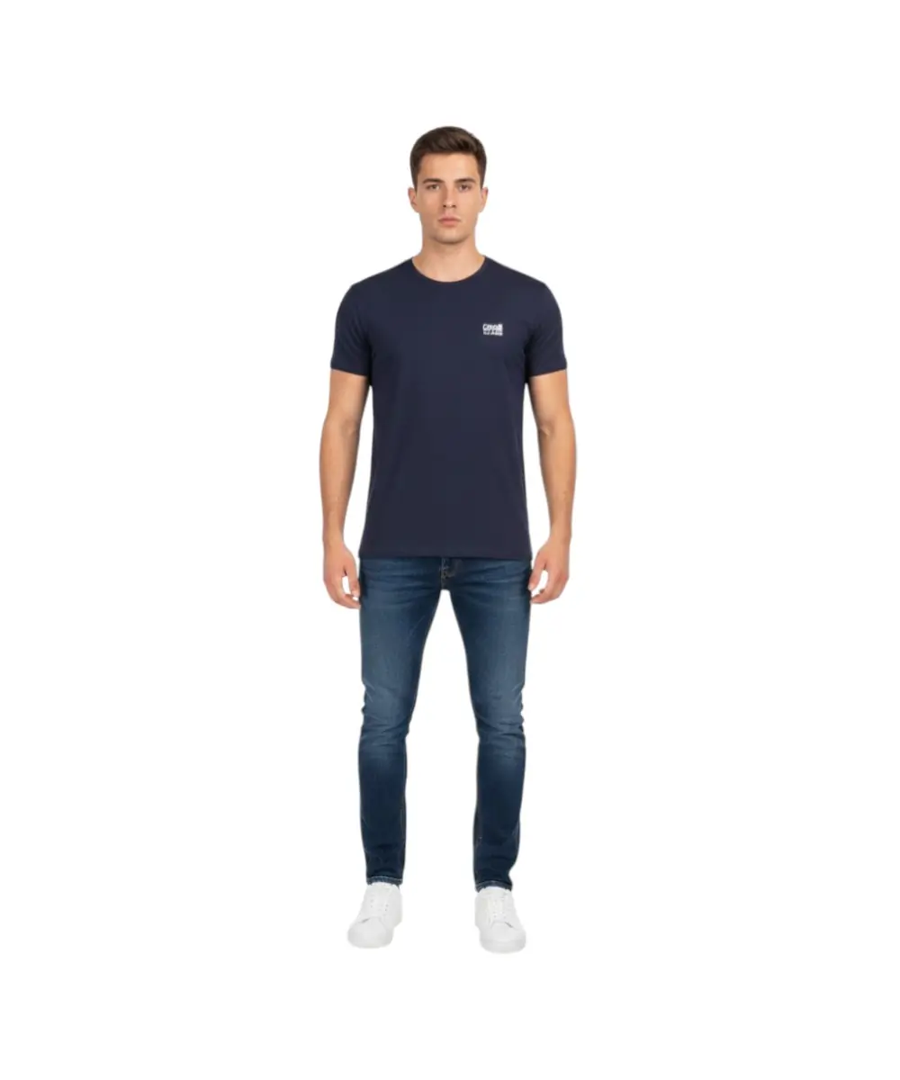 Cavalli Class - Ανδρική Μπλούζα T-Shirt Κοντομάνικη Regular Fit QXO03AJD003-04926 Μπλε