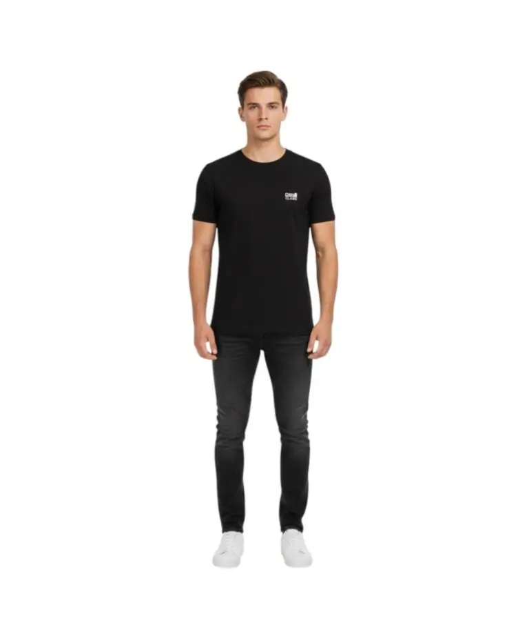 Cavalli Class - Ανδρική Μπλούζα T-Shirt Κοντομάνικη Regular Fit QXO03AJD003-05051 Μαύρο